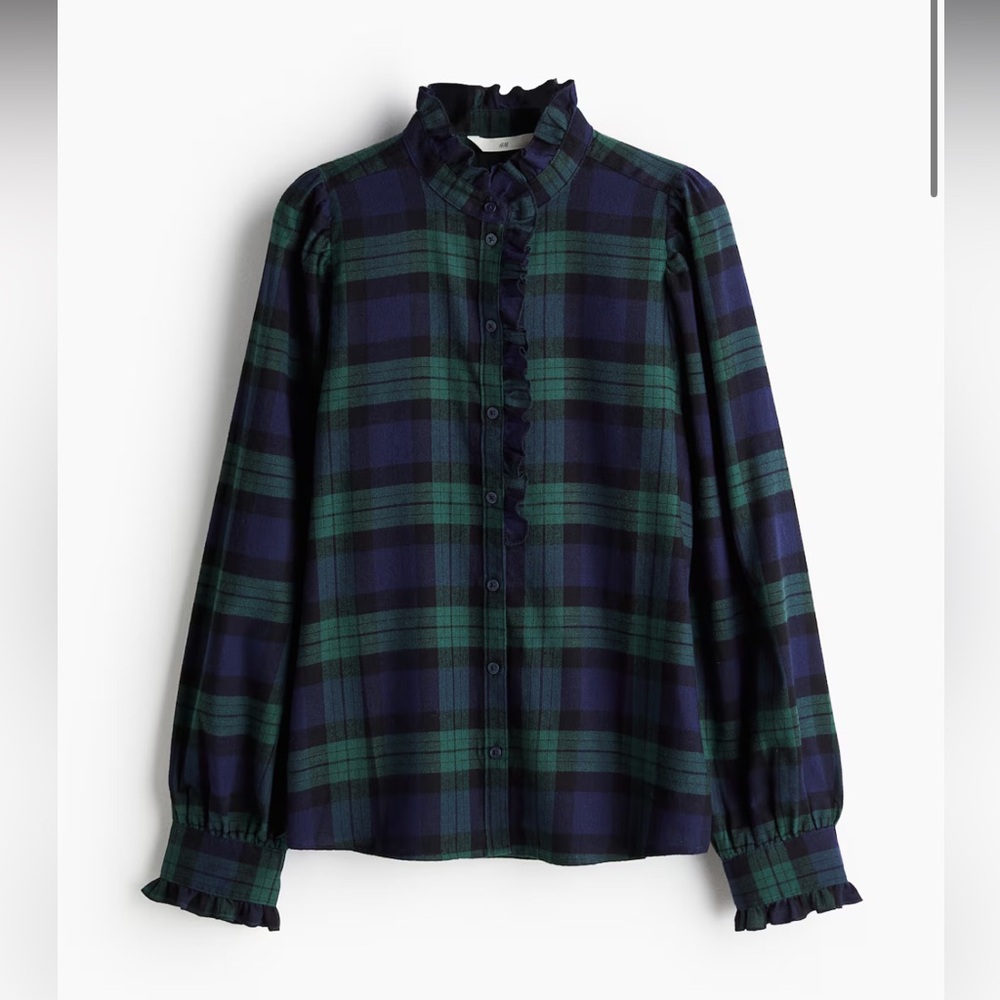 h&m ruffle trim blouse